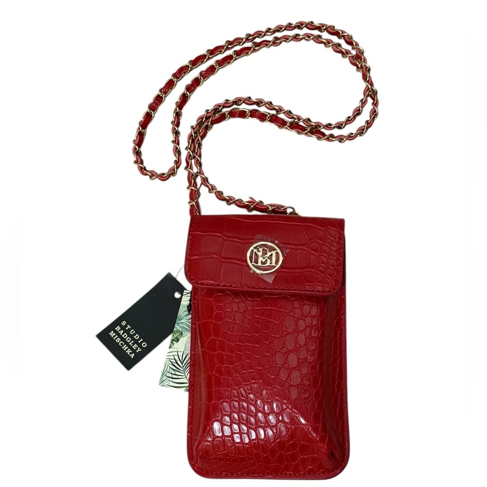 Badgley Mischka Faux Croc Crossbody Phone Case